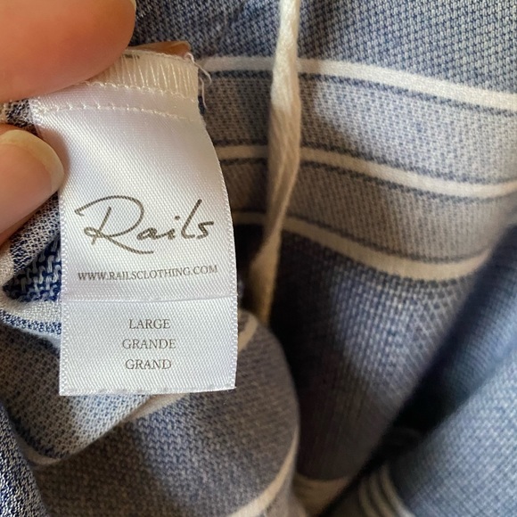 Rails Blue/White Lily Athens Stripe Tie Front Size Large - Picture 6 of 9